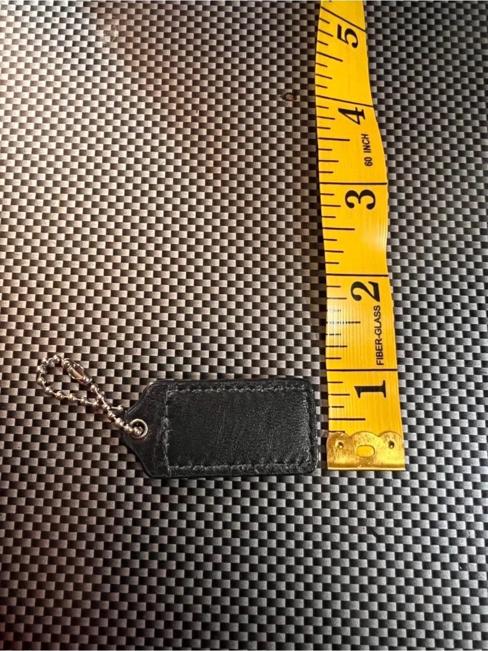 Vintage Coach black keychain with silver hardware bag charm hang tag